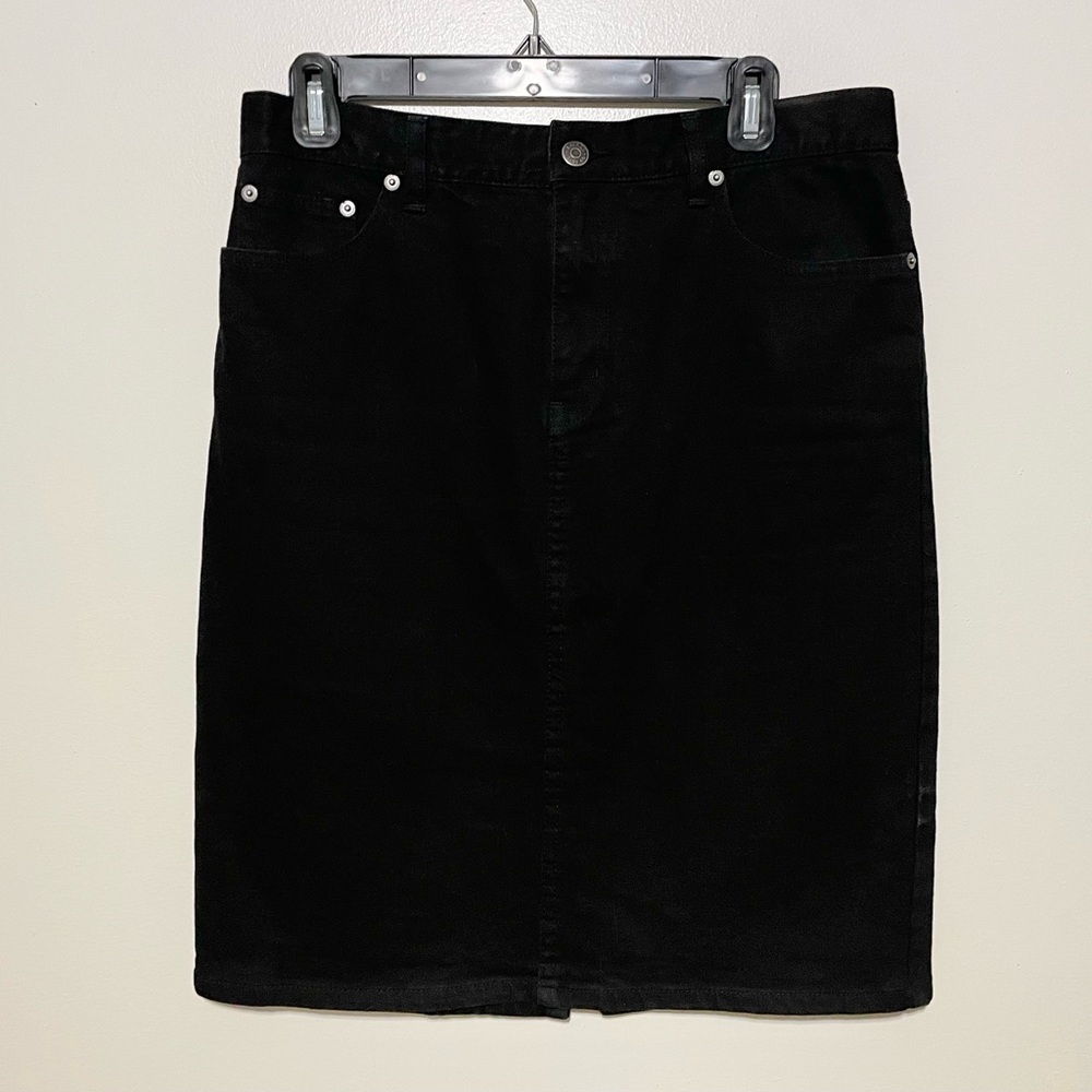 LRL Lauren Jeans Co Black Denim Skirt